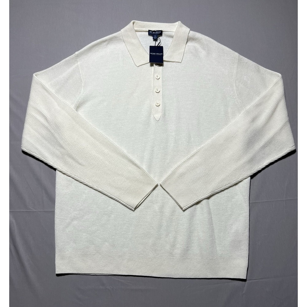 Peter Millar Crown Crafted Brixham Linen Wool Cashmere Polo‎ Sweater  XXL *Desc*